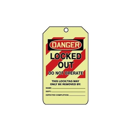 Accuform Danger, RP-Plastic, 3-1/4 in Width, 3/8 in Height, , 10 PK TAW204